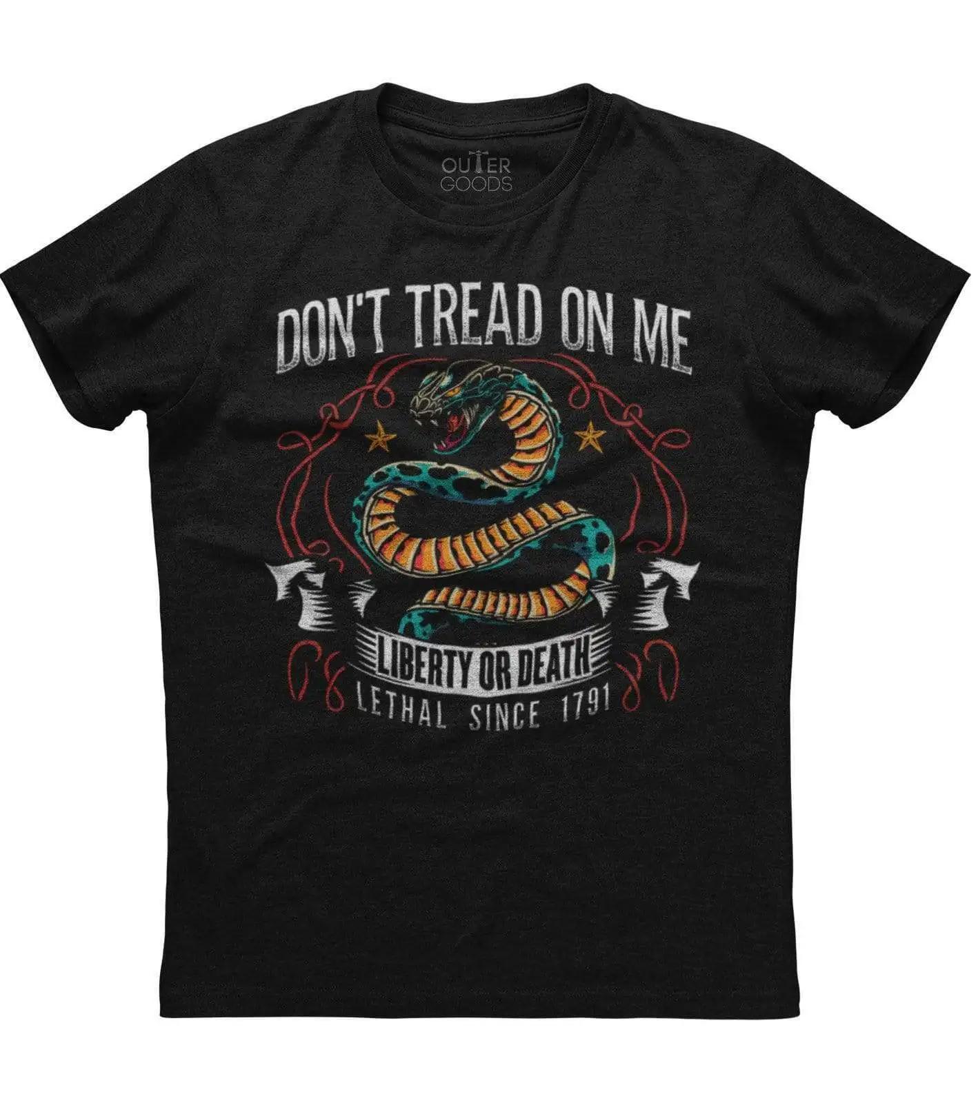 

Dont Tread on Me Liberty or Death Unique Graphic Phrase TShirt Summer Cotton ONeck Short Sleeve Mens T Shirt New S3XL S