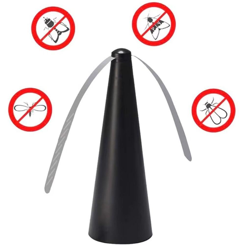 

Multifunctional 360° Rotation Electric Flycatcher Battery Powered Fan-type Fly Repelling Fan Quiet Operation Food Protector Home чорний