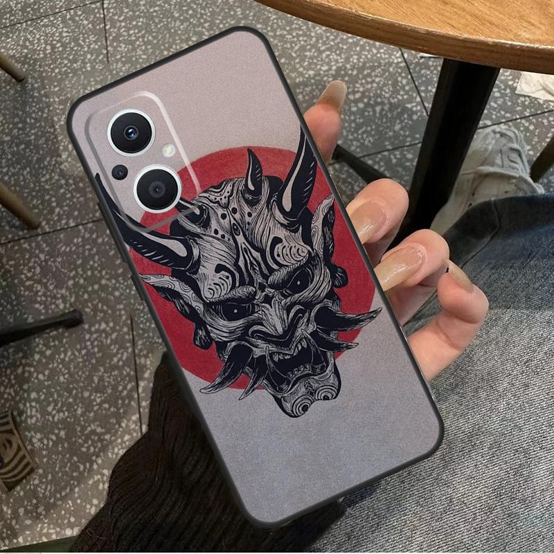 Japanese Oni Hannya Demon Mask For OPPO Reno 11F 12F 13F 14F 8T 10 11 12 13 14 Pro 8 7 Lite OPPO Find X8 X6 X5 X9 Pro Case