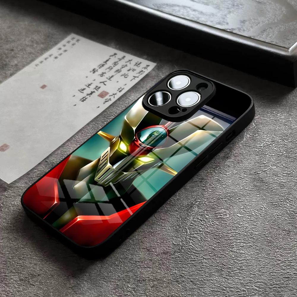 UFO Robot Goldorak Phone Case For IPhone 16 Pro Max 15 Plus 14 Pro 12 11 13 Mini X XR XS Max 8 7 Plus SE Glass Cover