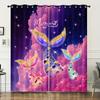 Colorful Unicorn Horse Mermaid Girl Children Window Curtain Blinds Living Room Kids Bedroom Kitchen Door Home Decor Bathroom2Pcs