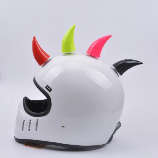 1Pc Motorcycle Helmet Ox Horn Cool Devil Suction Decor Cup Headwear Accessory