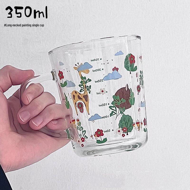 Shangqi Creative Giraffe Kids Glass Milk Cups (4-Pack)