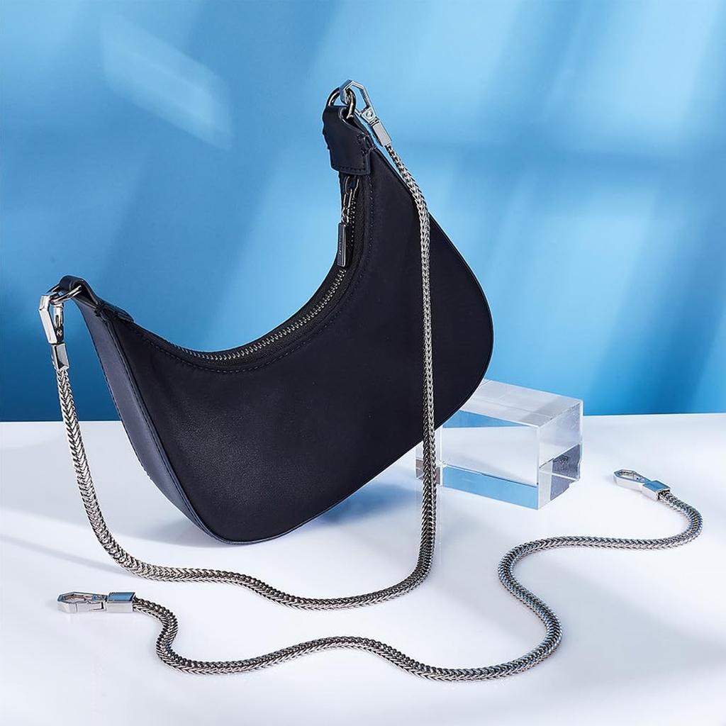 Snake Bone Chain Bag Iron Flat Bag Purse Chain Strap Accessories Shoulder Cross Body Handbag Strap Replacement DIY Purse Making
