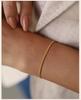 Rundes Schlangenglied-Armband für Damen, Fischgrät-Gliederarmband, Stapelbares Edelstahl 18 Karat Vergoldeter Schmuck 1mm-3mm