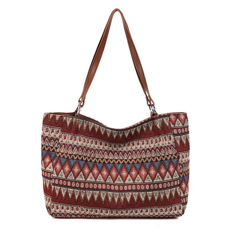 Neue Cartoon-Canvas-Tasche tragbare Schultertasche Kontrastfarbe vielseitige Mode Damenhandtasche