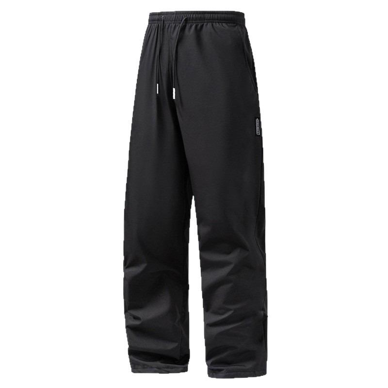 Casual pants men's autumn and winter large size fleece thickened straight business sports trousers