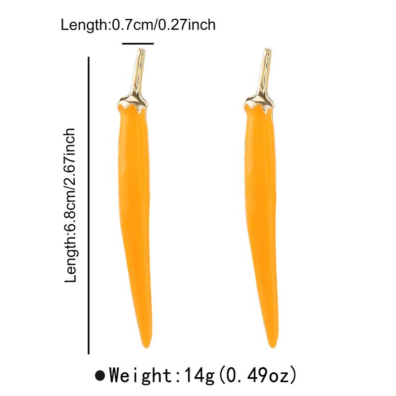 2025 Neue Tropföl Grün Rote Chilischote Anhänger Ohrringe Halskette für Damen Einfacher Gemüse Choker Halsband Design Sinn Schmucksets