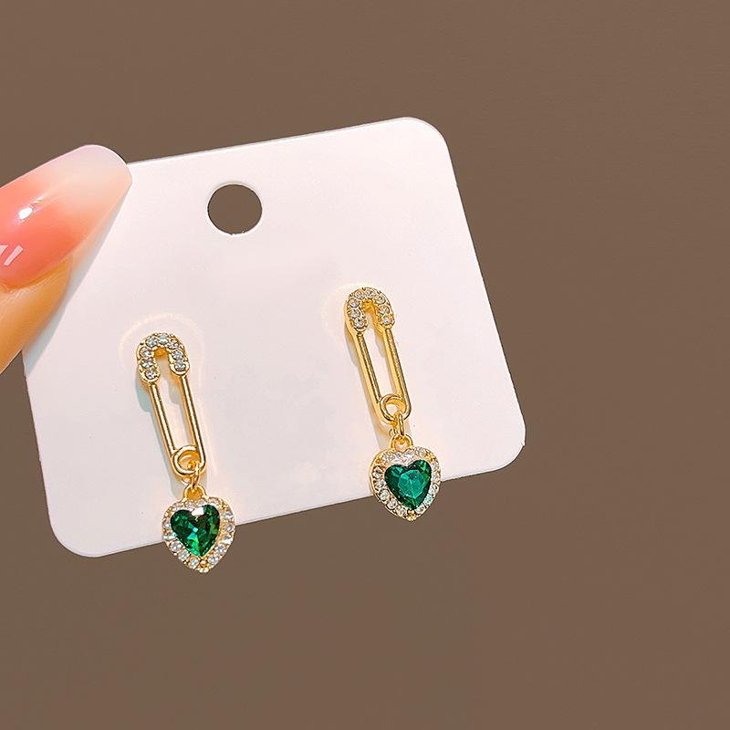 BLINGBAY 2023 Damen Ohrringe Retro Grün Kristall Stein Tropfenform Accessoires Modeschmuck Accessoires Ohrringe Moderner Schmuck Geschenke