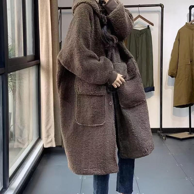 Womens Oversized Thick Hooded Fleece Lined