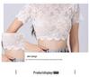 Luxury Lace Women's Mesh Shirt with Detachable Collar - Hollowed Out Design for Autumn/Winter