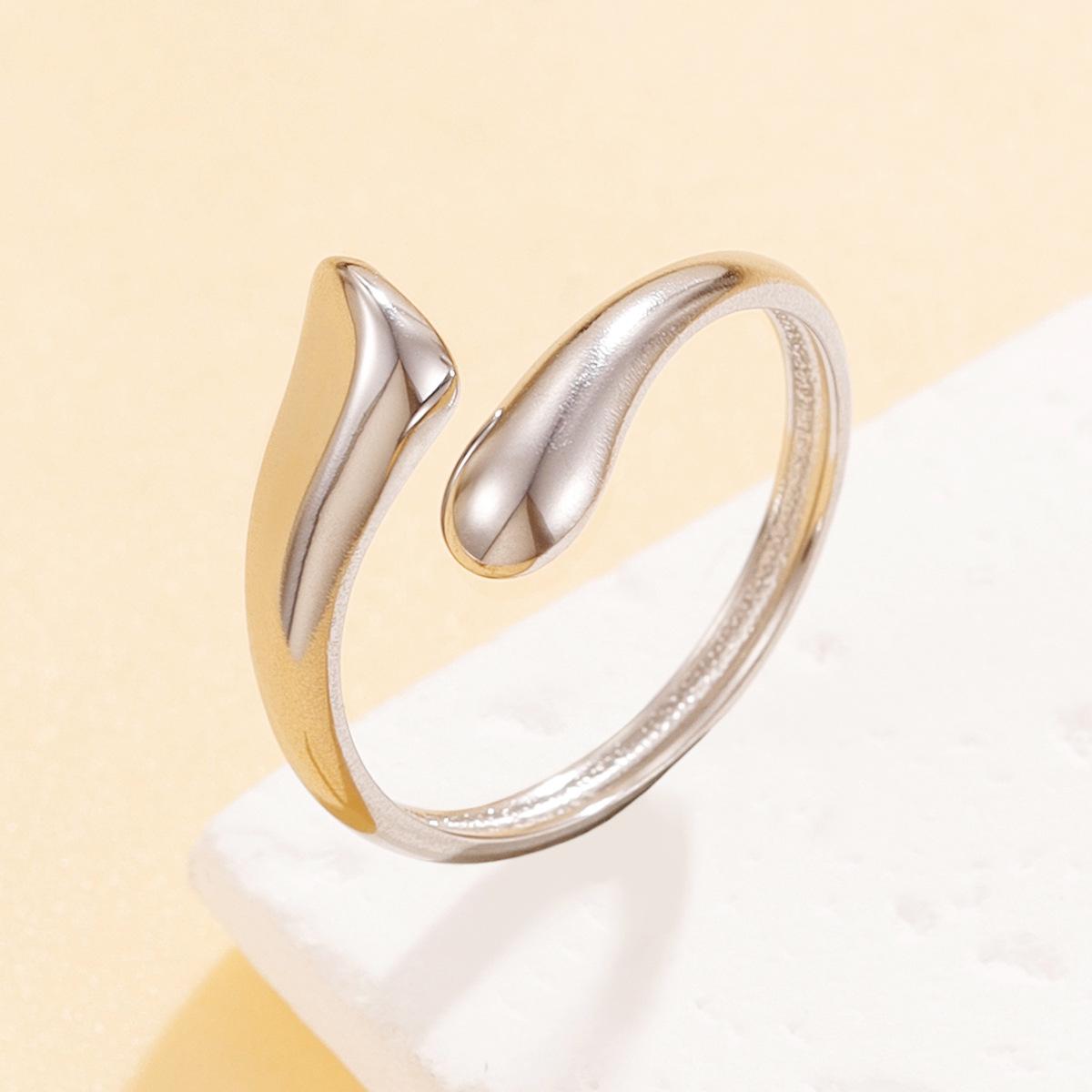 Универсальное женское геометрическое кольцо из нержавеющей стали с открытым дизайном – Персонализированный нерегулярный дизайн