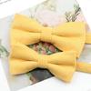 Mens Super Soft Downy Suede Parent-Child Bowtie Set Macarons Solid Color Classic Design Cute Butterfly Red Green Blue Pink Tie