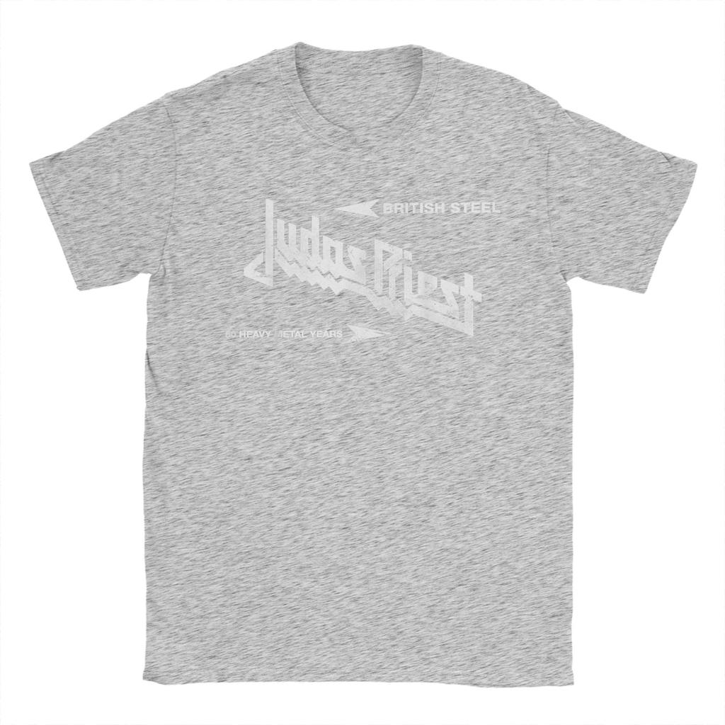 Novelty Judas Priest British Steel Asphalt T-Shirt Men Round Collar T Shirts Band Music Short Sleeve Tees 4XL 5XL 6XL Clothing