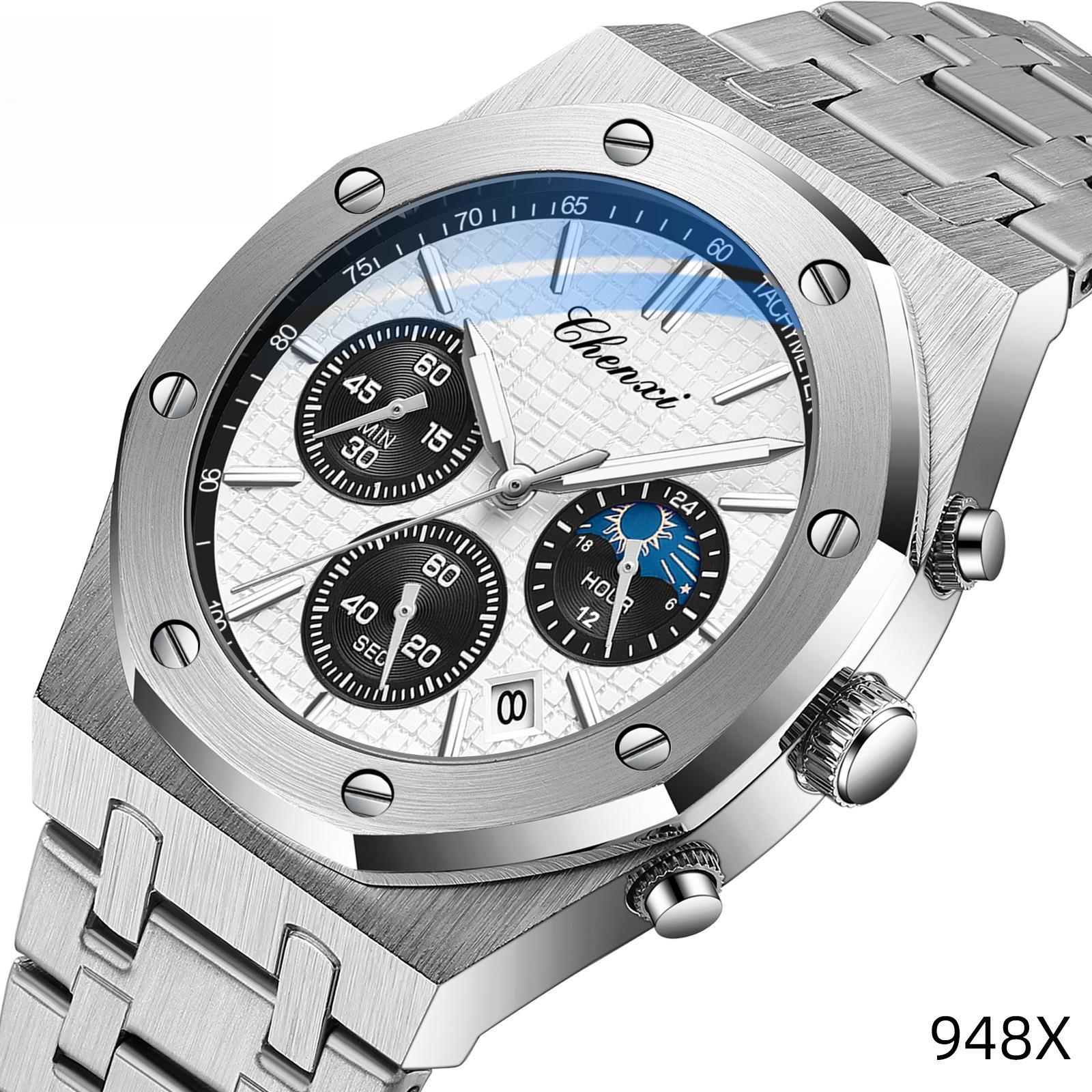 

Новые ТОП Бренд Роскошные Мужские Часы С Коробкой Мужские Многофункциональные Спортивные Часы Водонепроницаемые Мужские Кварцевые Часы AVE