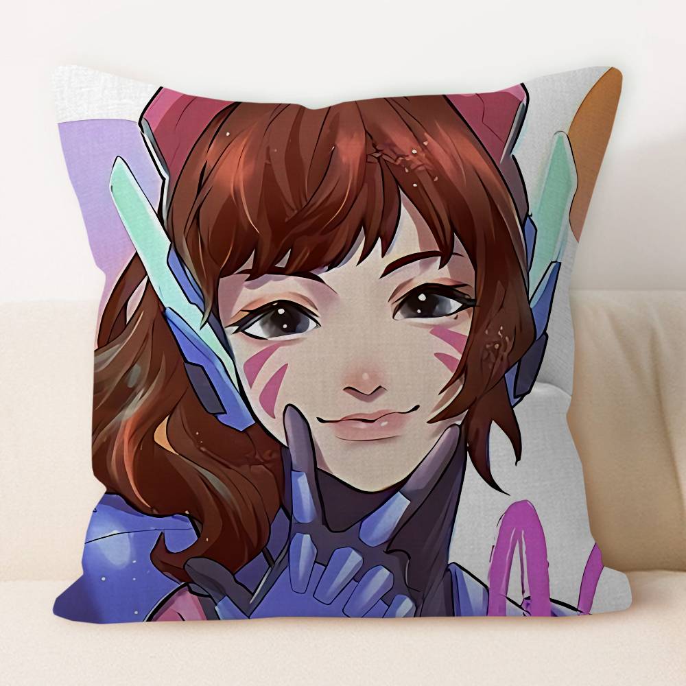 D.Va Cartoon Personalized Pillow Dust Cover Bedroom Kids Party Decoration Pillowcase Birthday Children Gift