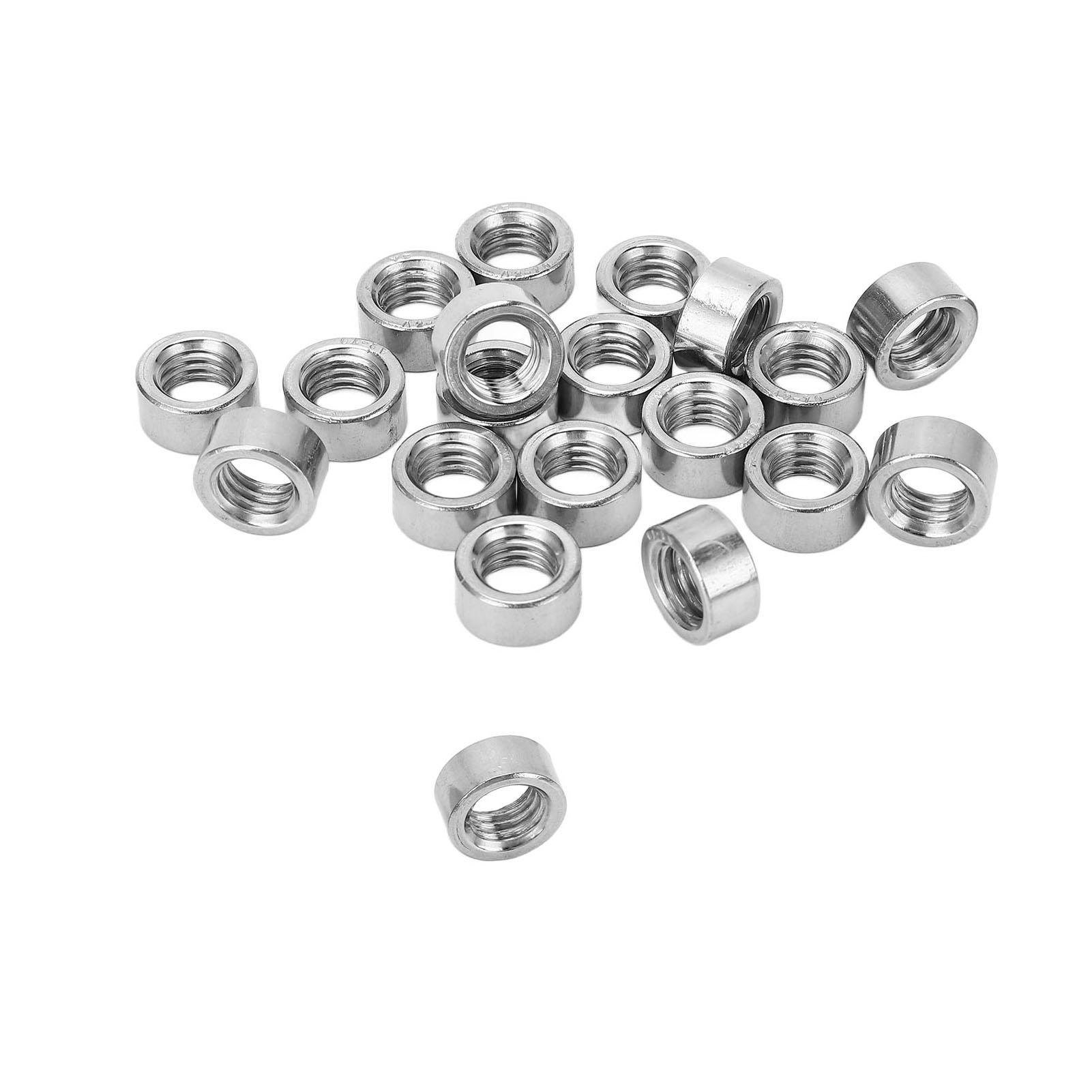 

20 Pcs Round Connector Nut M8x12.5 12 L6mm Rod Coupling Nuts Stainless Steel Threaded Sleeve Rods