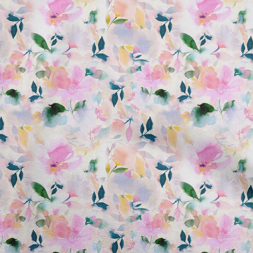 oneOone Baumwoll-Flex Grauer Stoff Aquarell Blumen Bastelprojekte Dekorstoff Bedruckt pro Yard 40 Zoll