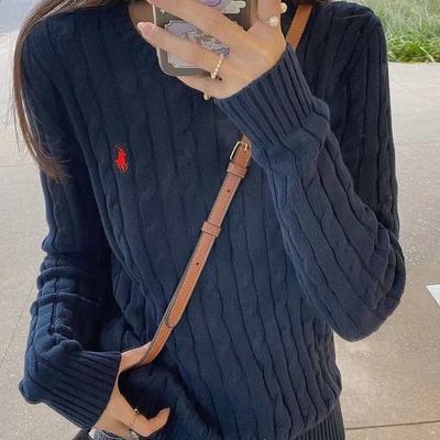 EastRogue Sweaters Autumn and Winter New Loose Lapel Pony Embroidery Blouse