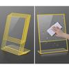 Acrylic Sign Holder Gold Frame Clear Wedding Table Number Stand Menu Recipe Cards Holder Picture Frame Photo Display