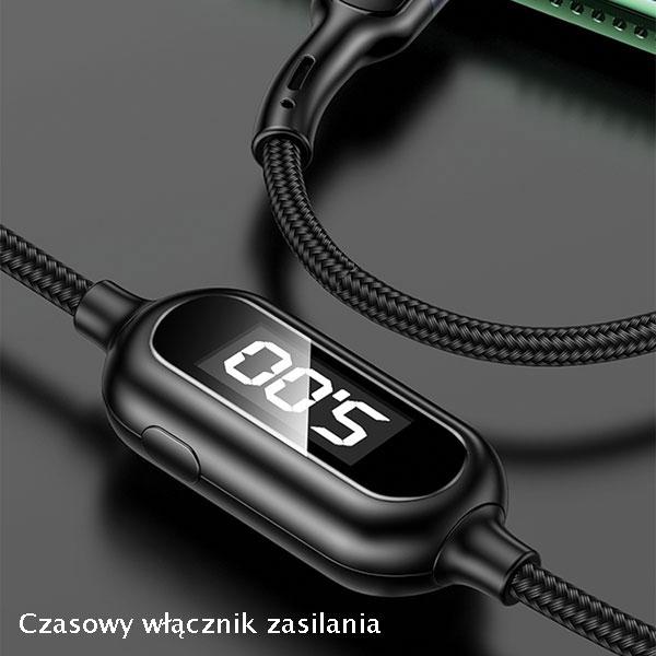 Usams Kabel Pleciony U48 Lightning 1,2M2A Fast Charging Led Zielony/Green Sj423Usb02 (Us-Sj423)