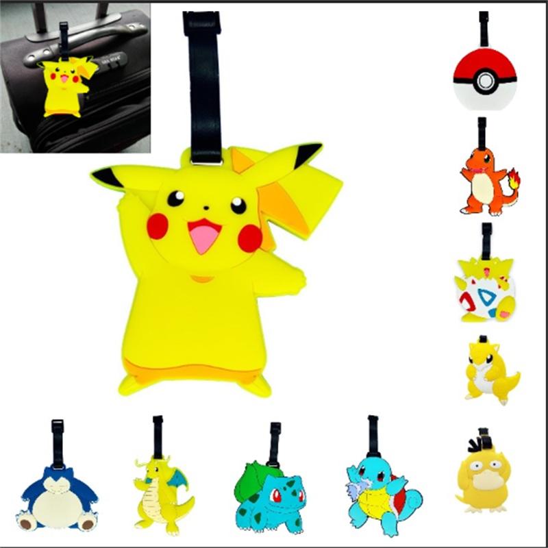 Luggage Tag Cartoon With Name Charmander Pikachu Psyduck Toy