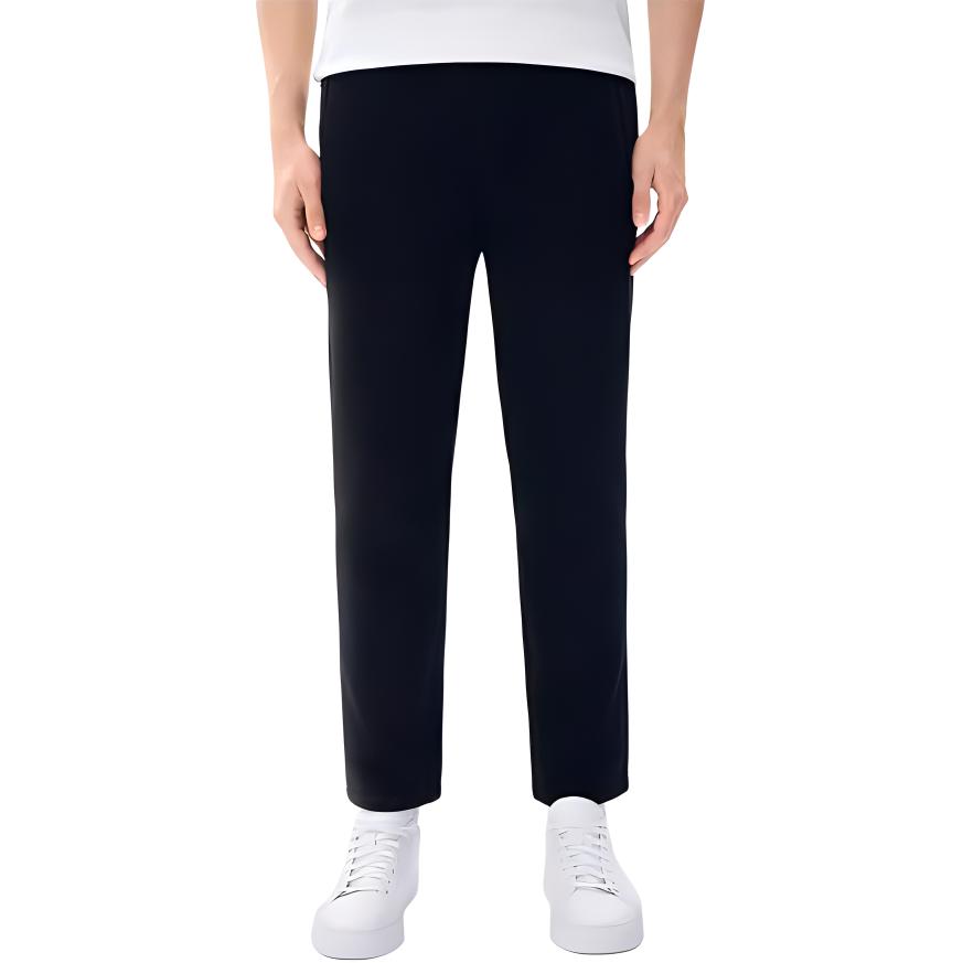 FILA Solid Basic Knit Casual Long Pants Men bottoms Black F11M247606FBK