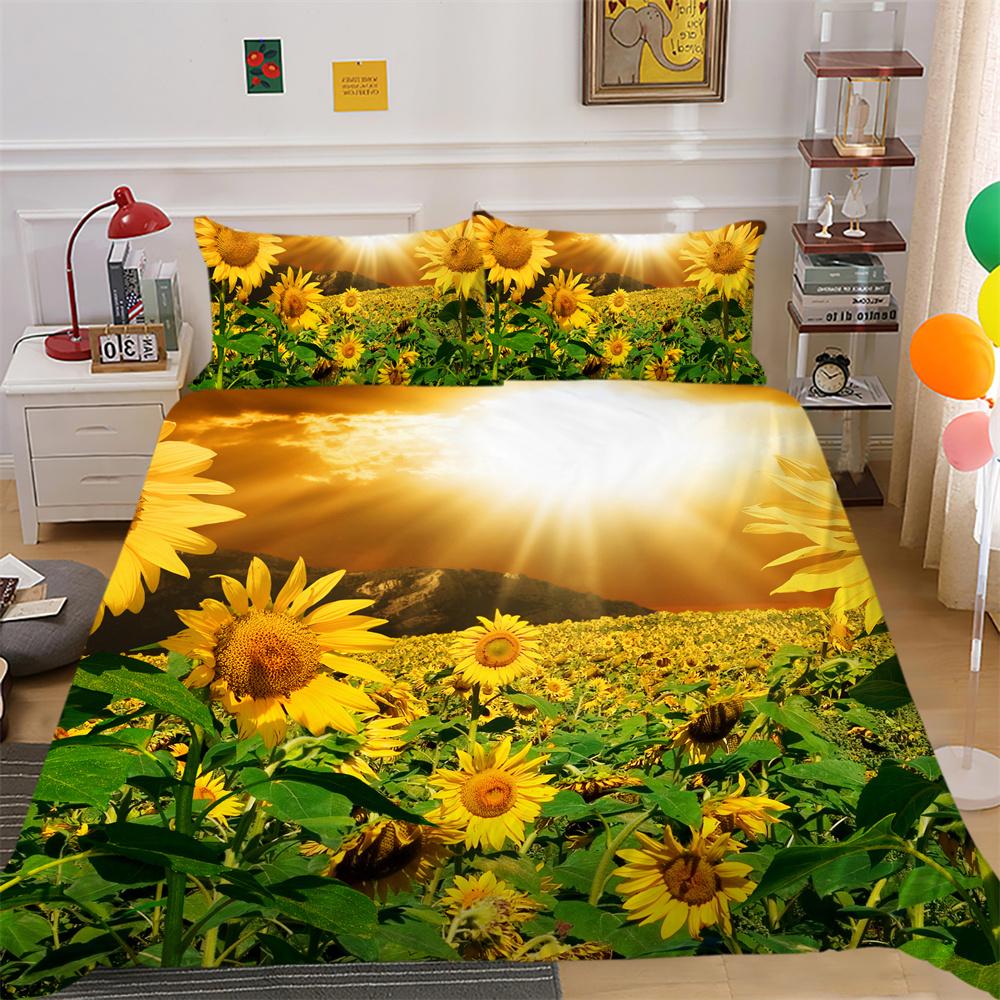 Juego de cama con estampado de flores, colchas de poliéster de doble tamaño, ropa de cama para el hogar de alto rango a la moda
