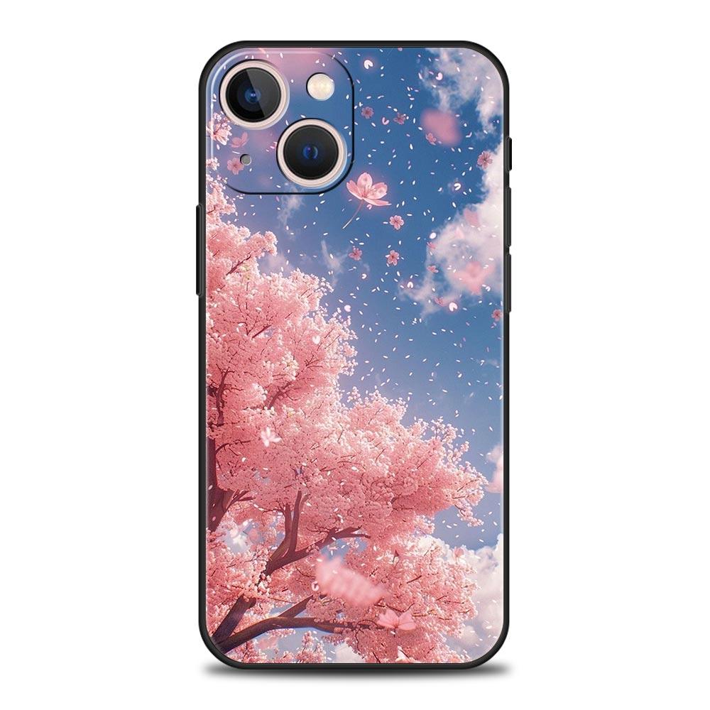 Korean Flower Phone Case Cover for iPhone 17 16 15 14 13 12 11 Pro Max 17 Air Plus Shockproof Soft TPU Shell Fundas Capas Coque