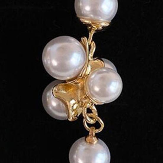 1 Pair Faux Pearls Dangle Earrings for Women, Gold Plated Grape Cluster Drop Earrings, Prom Wedding Bridal Jewelry