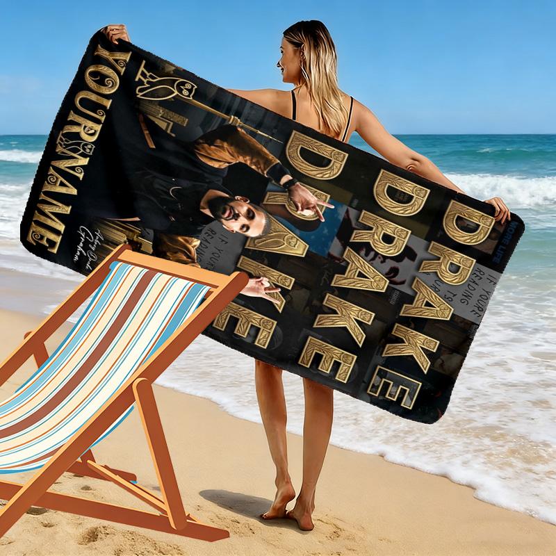 Name Custom Drake Print Beach Towel, Large Soft Quick Dry Towel for Beach Camping Swimming