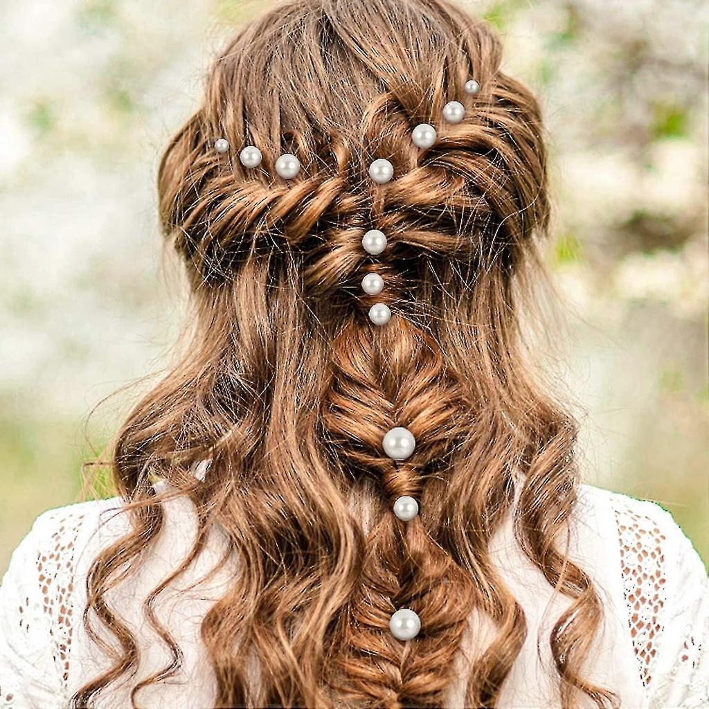 20pcs Wedding Pearl Hair Pins Bridal Rhinestone Pearl Hair Clips Hair Accessories U Shaped Bobby Pin Hair Barrette