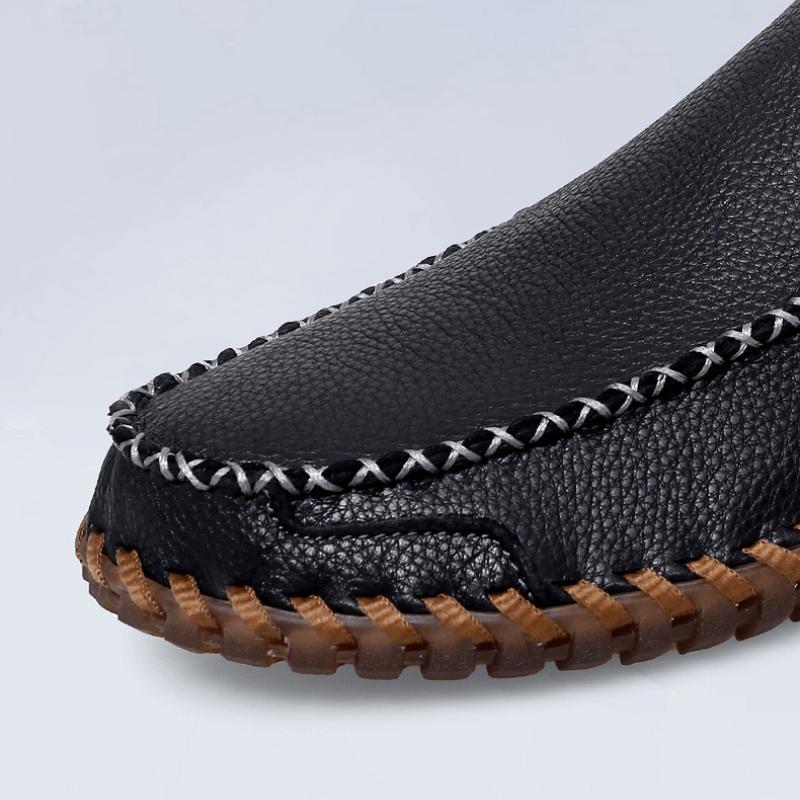Men's Leather Slippers Slip On Casual Shoes