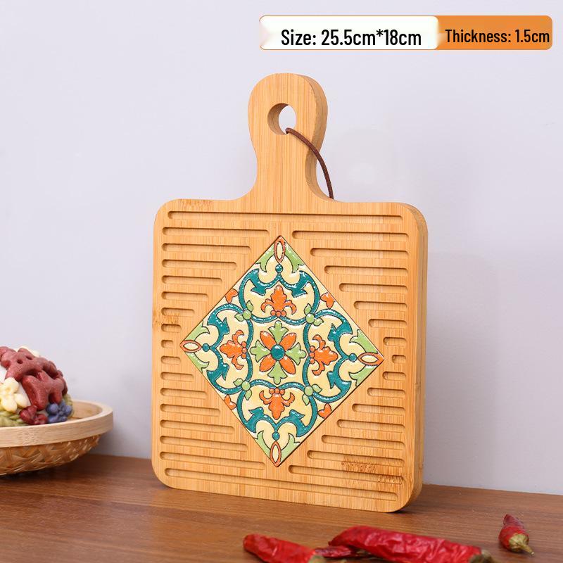 Retro Solid Wood Anti-Scalding Pot Mat and Coaster