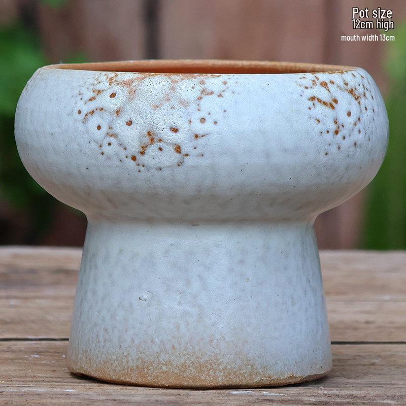 Large Handmade Coarse Ceramic Pot for Succulents and Greenery