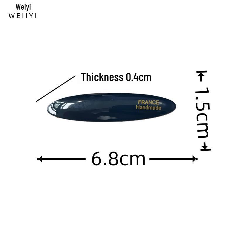 French Retro Oval Acetate Hair Clip - Water Drop Shape Bangs Accessory