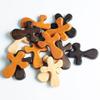 Small Solid Wooden Cross Pocket Hand-Drawn Crosses Handicraft Ornaments Church Religious Gift for Kids and Adults
