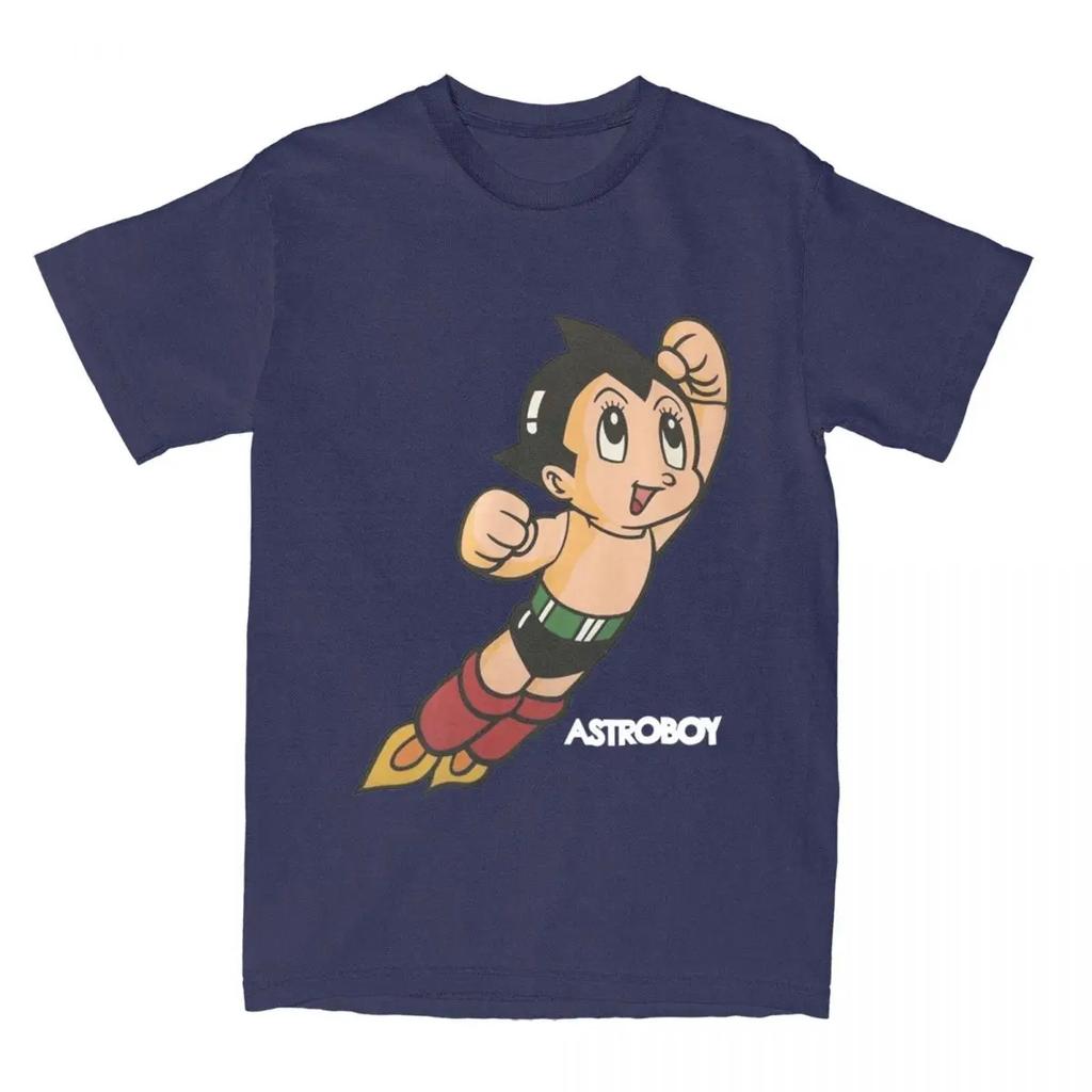 Vintage Astroboy Anime Robot Astro Boy Space T Shirts Men Cotton Funny T-Shirt O Neck Tees Short Sleeve Tops Plus Size