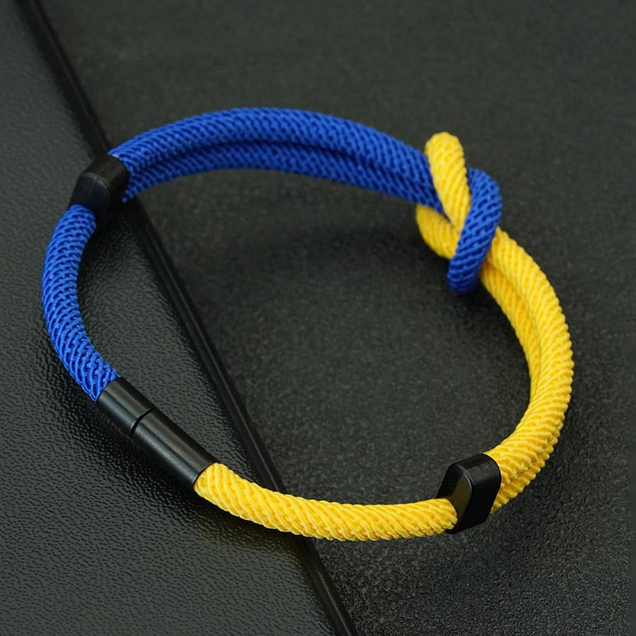 Yellow Blue Ukrainian Flag Color Braided Bracelet Adjustable Infinity Knot Couple Braclet Men Women Friendship Promise Jewelry