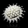 Faux Pearl Flower Brooch Collar Pin Rhinestone Crystal Bridal Jewelry Present