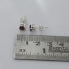 Faceted Red Garnet Silver Stud Earring 925 Sterling Silver Handmade Jewelry Gift For Her