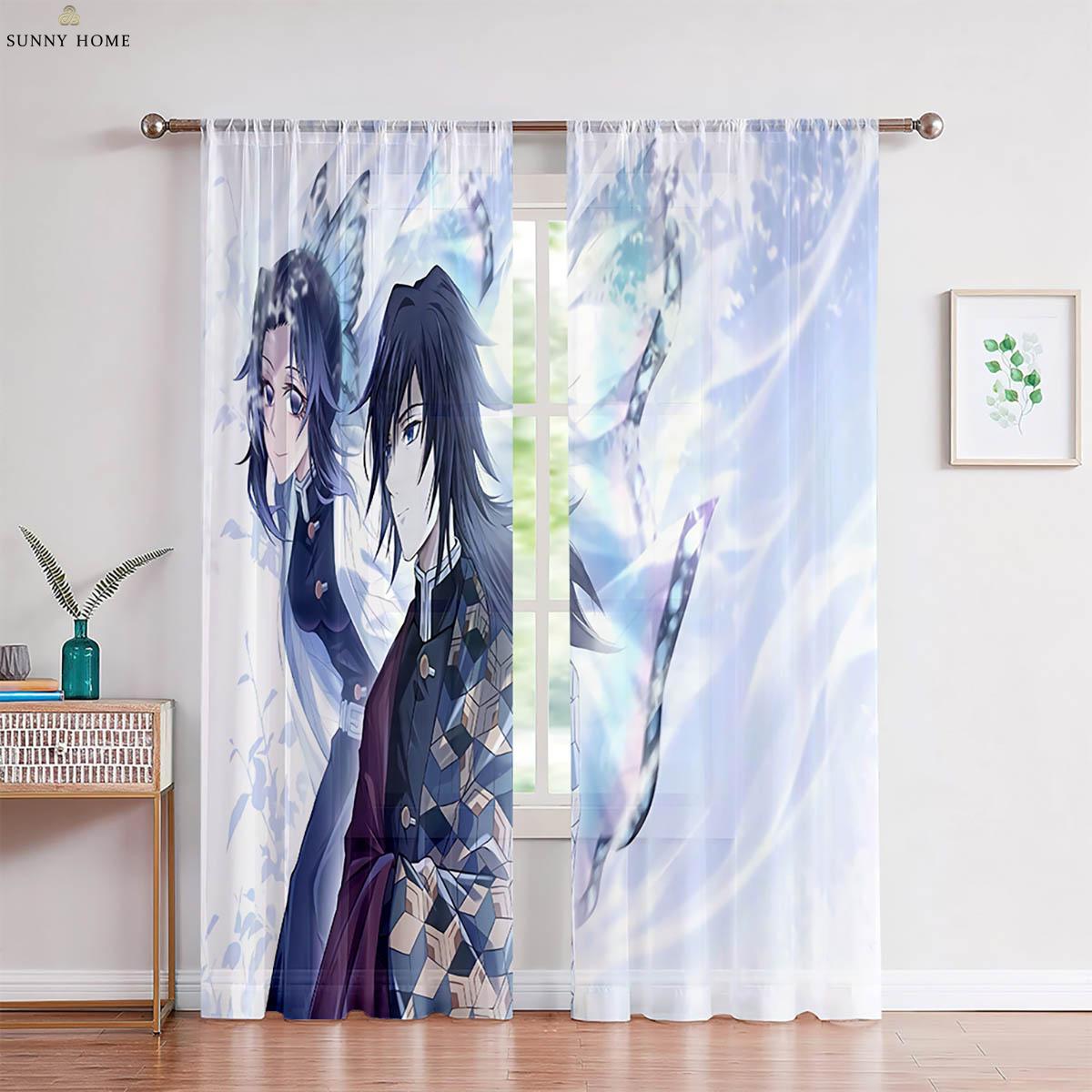 

Hot-Blooded Girl Anime Pattern Print Window Curtains Ideal For Children Room Dormitory Living Space Study Room Ornamental Window Curtains 2 Pcs W50xH140(CM)x2PCS&Rod pocket