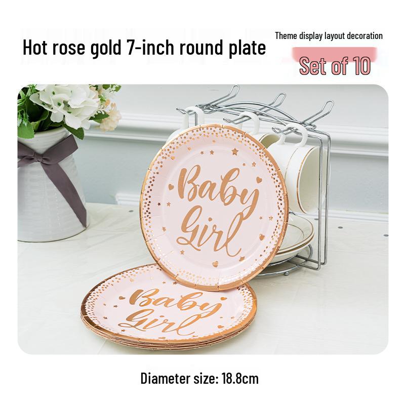 Disposable Party Supplies Set: Paper Plates and Cups for Birthdays and Weddings