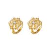 Luxury Diamond Snowflake Earrings Natural Zircon Sunflower Studs Small Cute Ear Jewelry for Women Girls