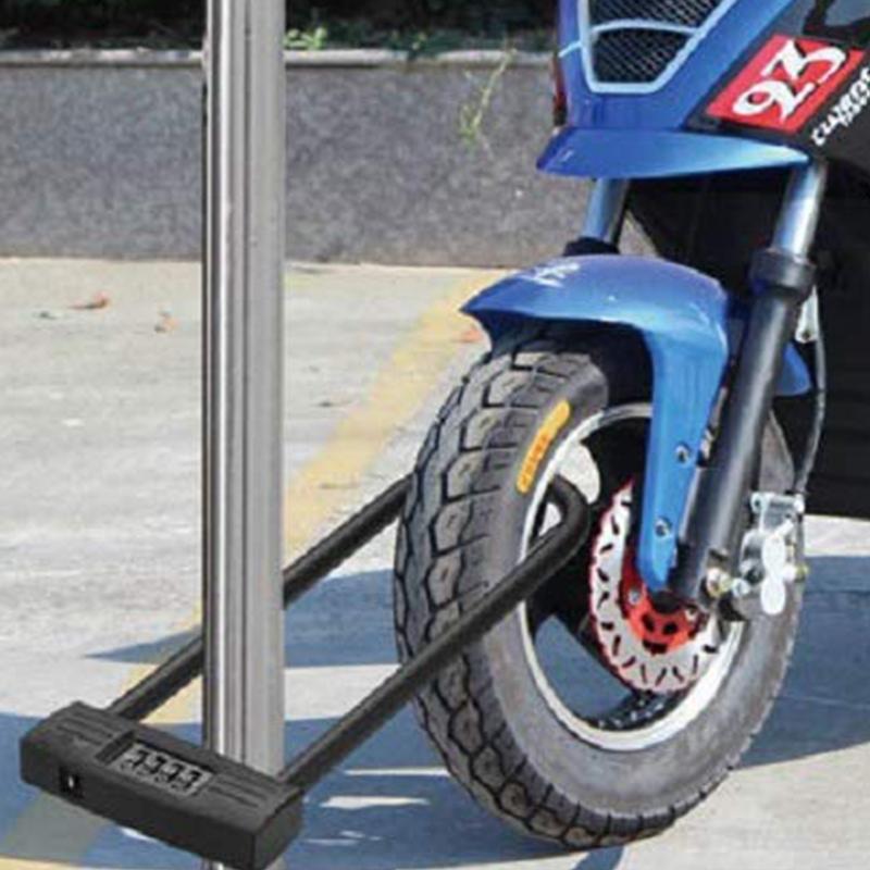 Λουκέτο βαρέως τύπου αντικλεπτικό λουκέτο συνδυασμού ποδηλάτου U Lock για πόρτα ηλεκτρικού ποδηλάτου μοτοσυκλέτας με ανακτήσιμα κλειδιά κωδικού πρόσβασης