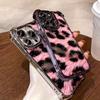 Plating Phone Case For Xiaomi Redmi 15 A3 15C 14C 13C K50 A1 Note 15 14 13 12s Pro Plus 5G Anti Fall Airbag Popular Pink Leopard