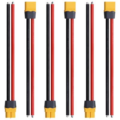 CowGoldChild XT60H Connectors, 6-Piece Plug Male and Female Connector Adapter, 150mm 12AWG with Silicone Wire, Amass Sheath Housing for Radio Control