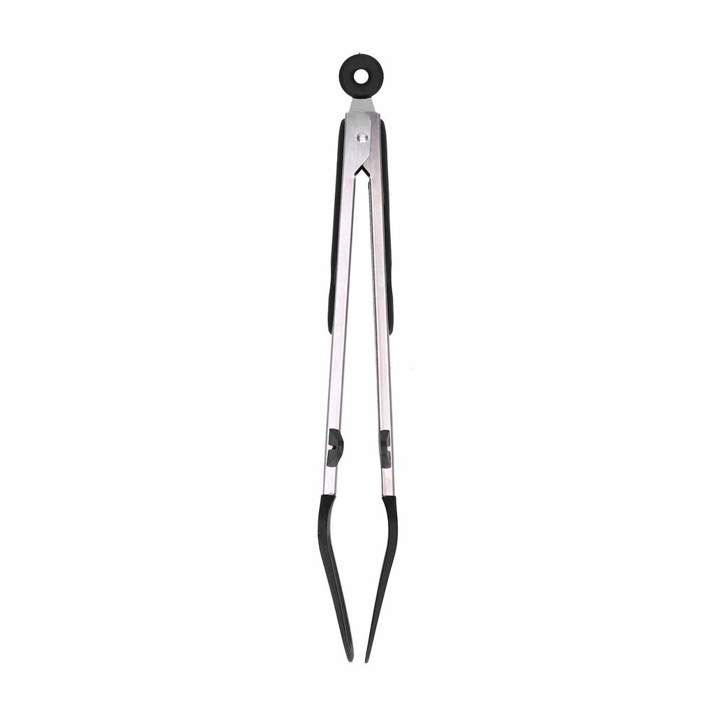 Stainless Steel Silicone Food Spatula Clamp Food Barbecue Steak Tongs Baking Tool for Home BBQ12in Black Bracket
