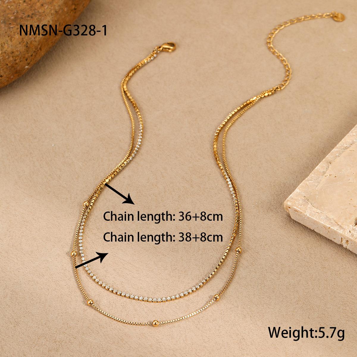 GEMCHIC Women s Stainless Steel Layered Chain Necklace with Mini Bean Charm - Minimalist Fashion