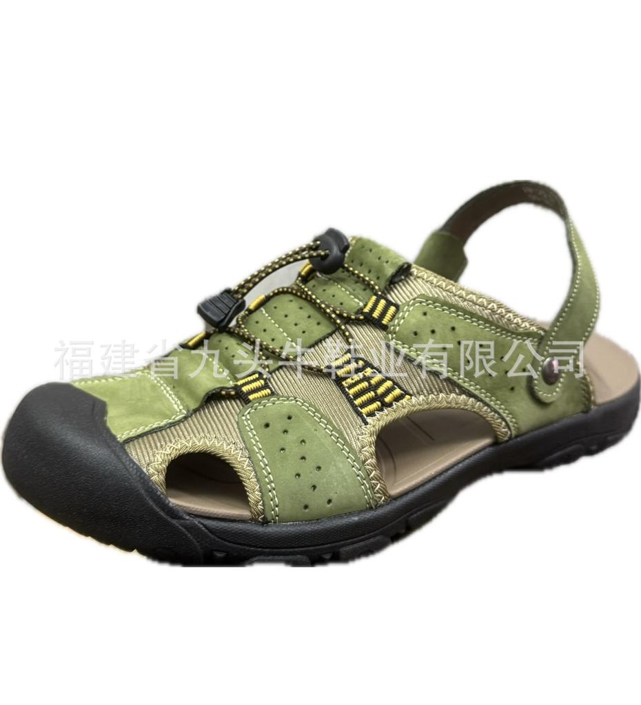 Summer Sandals Men's Bag Head Cowhide Beach Shoes Men's Thick-soled Non-slip Cool Slippers Large-size Casual Shoes Thick-soled